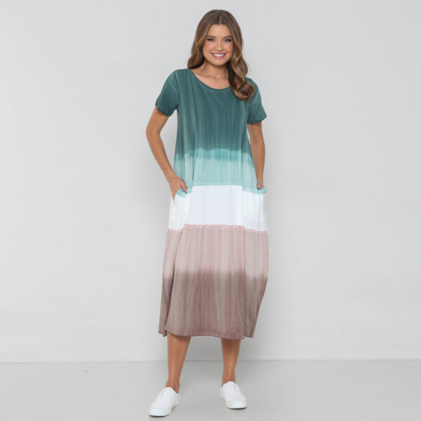 Vestido Estampado em Malha - Degradê - Imagem 1