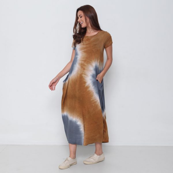 Vestido em Malha Estampado - Tabaco - Imagem 1
