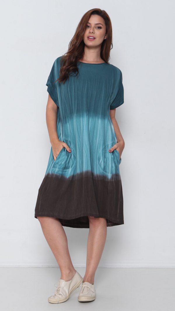 Vestido em Malha Estampado - Petróleo