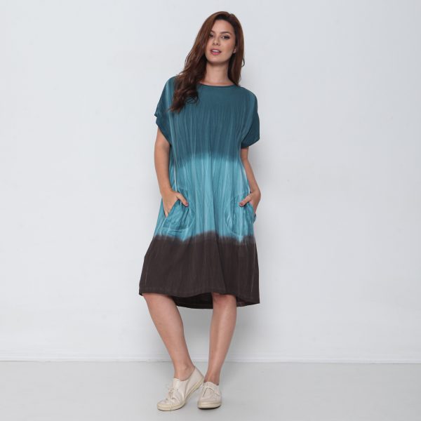 Vestido em Malha Estampado - Petróleo - Imagem 1