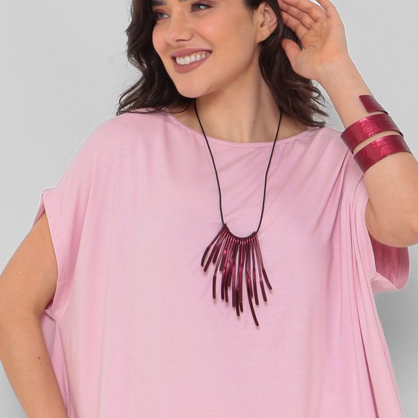 Colar Monica Krexa em Alumínio - Vinho - Imagem 1