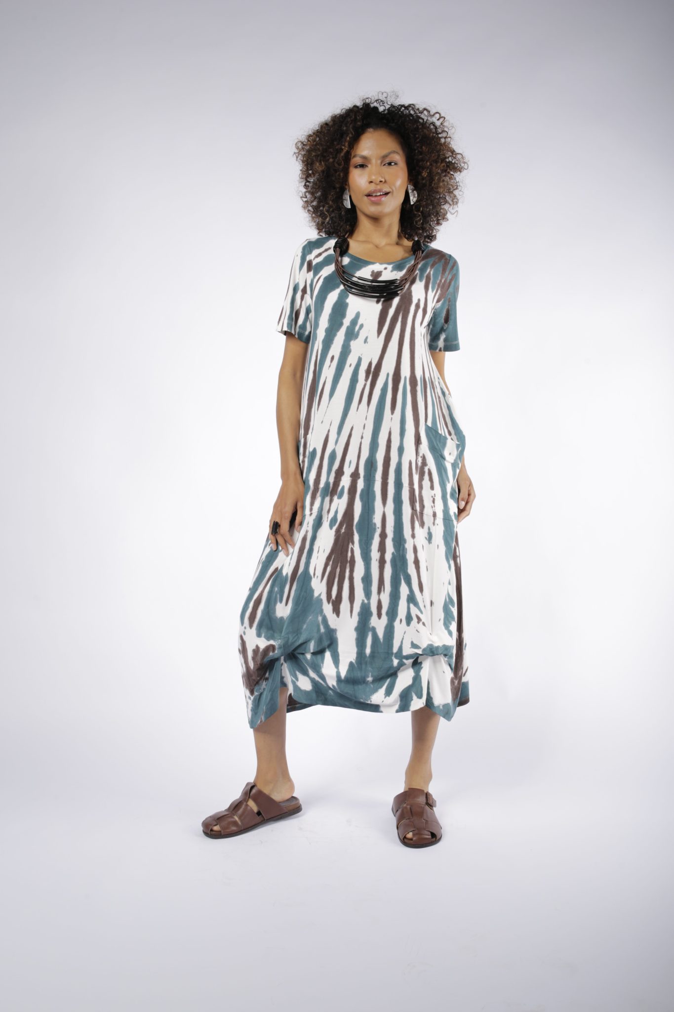 _D3_1423 Vestido Lyon em Malha Estampado - Off - Imagem 1