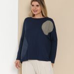 Blusa Feminina em Malha Estampada - Marinho