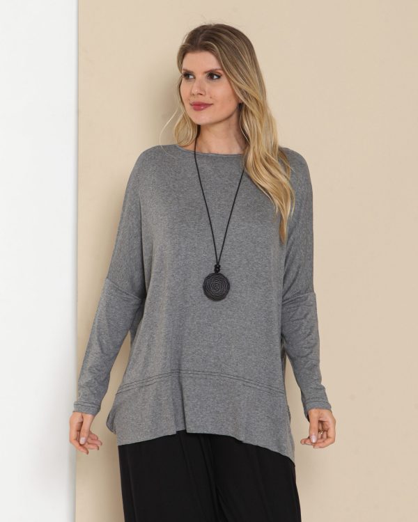 Blusa Pespontada em Malha com Manga Longa - Imagem 2