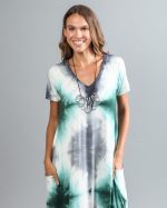Vestido em Malha Estampado Tie Dye - Verde - Imagem 2
