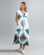 Vestido em Malha Estampado Tie Dye - Verde - Imagem 4