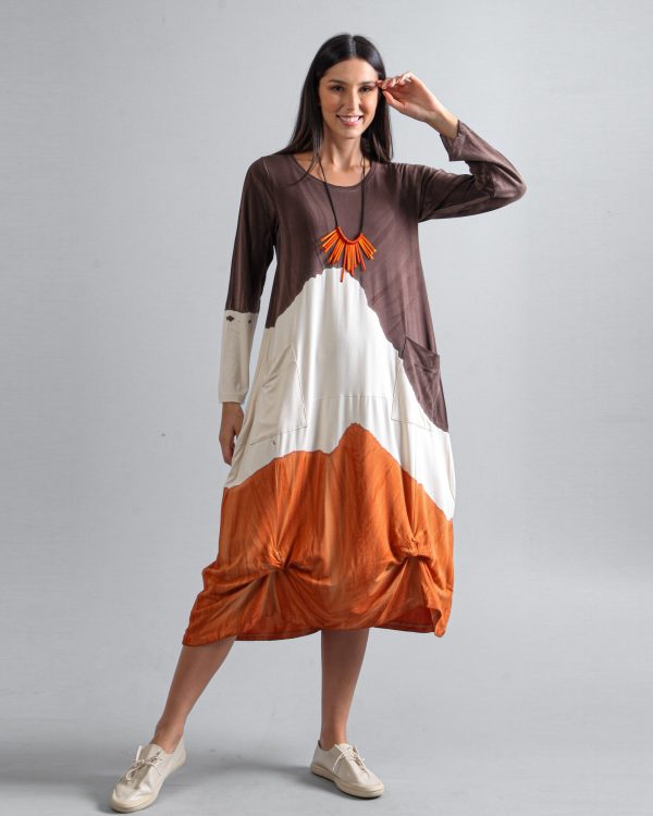Vestido em Malha Estampado - Bicolor - Imagem 3