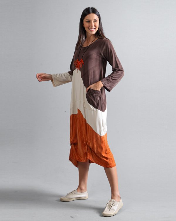 Vestido em Malha Estampado - Bicolor - Imagem 4