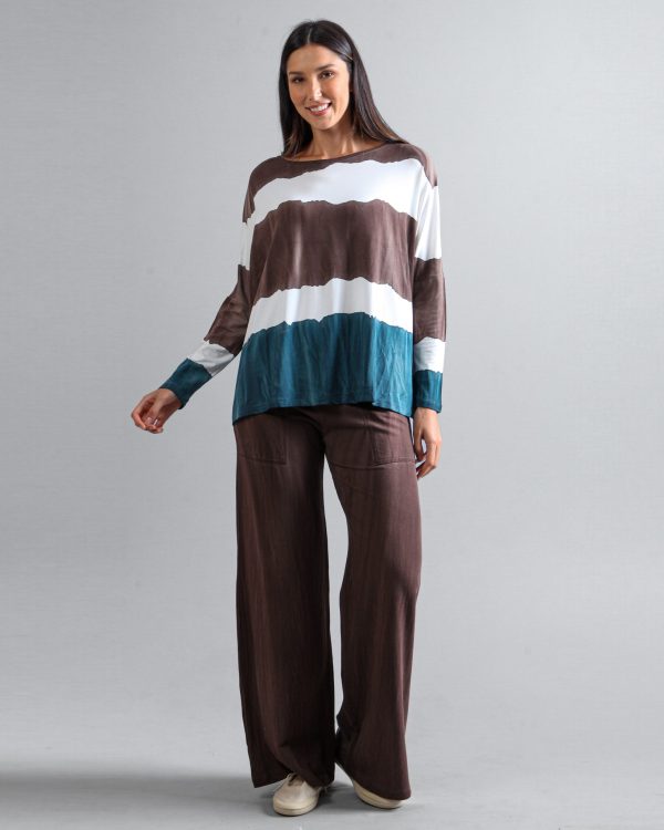 Conjunto Feminino em Malha Estampado - Listrada - Imagem 1