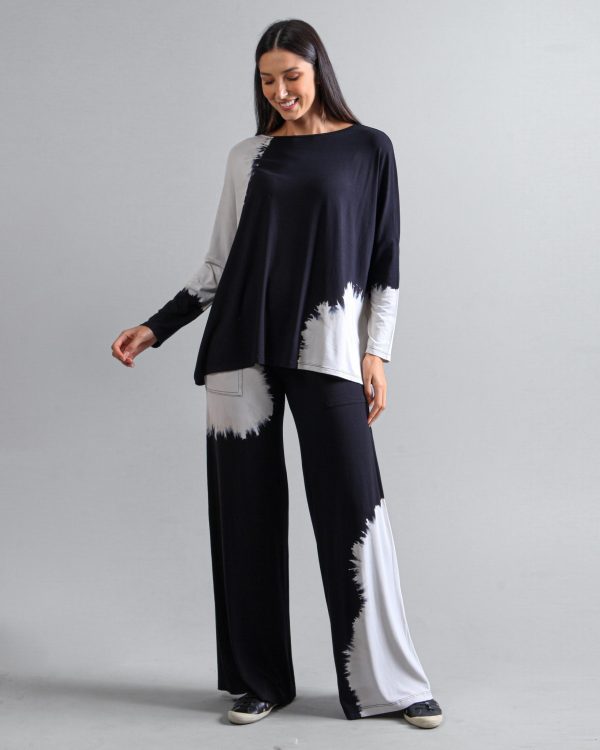 Conjunto Feminino em Malha Estampado - Preto - Imagem 1