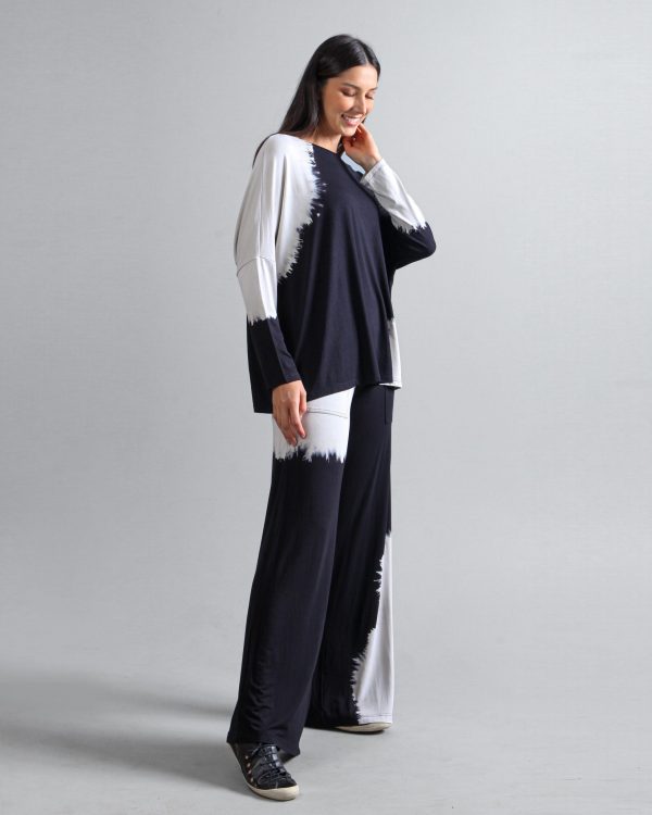 Conjunto Feminino em Malha Estampado - Preto - Imagem 4