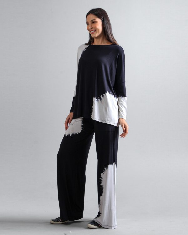 Conjunto Feminino em Malha Estampado - Preto - Imagem 3