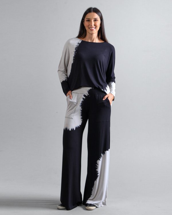 Conjunto Feminino em Malha Estampado - Preto - Imagem 6
