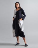 Vestido em Malha Estampado com Bolsos - Preto - Imagem 3
