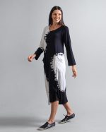 Vestido em Malha Estampado com Bolsos - Preto - Imagem 4