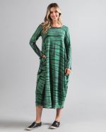 Vestido em Malha Estampado Manga Longa - Verde