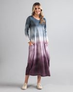 Vestido em Malha Estampado Manga Longa - Petróleo - Imagem 4
