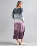 Vestido em Malha Estampado Manga Longa - Petróleo - Imagem 5