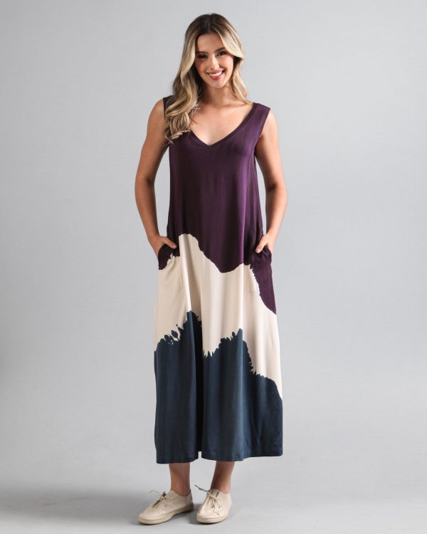 Vestido em Malha Estampado Regata - Vinho - Imagem 1