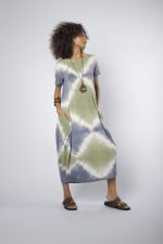 Vestido Estampado em Malha Manga Longa - Verde - Imagem 3