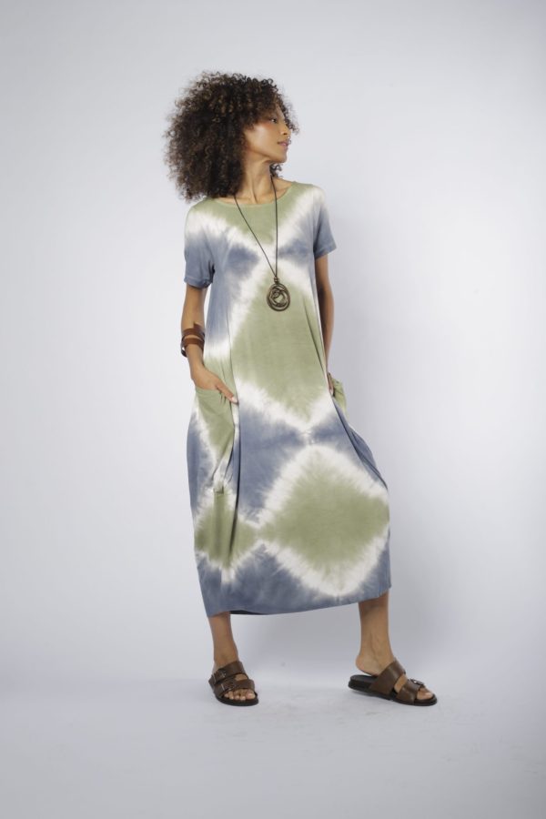 Vestido Estampado em Malha Manga Longa - Verde - Imagem 3