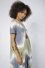 Vestido Estampado em Malha Manga Longa - Verde - Imagem 2