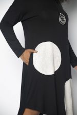 Vestido em Malha Estampado Bolas - Preto - Imagem 4