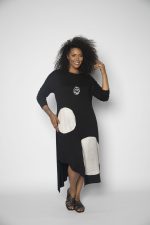 Vestido em Malha Estampado Bolas - Preto - Imagem 5