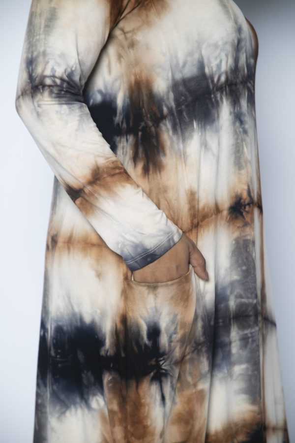 Vestido em Malha Manga Longa Estampado - Xadrez - Imagem 2