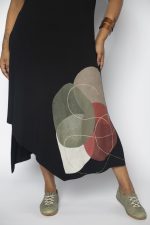 Vestido em Malha Estampado Manga Curta - Preto - Imagem 4