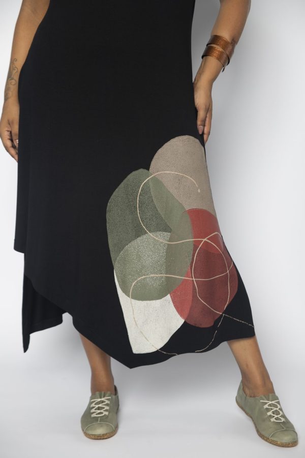Vestido Genebra em Malha Estampado Manga Curta - Preto - Imagem 4