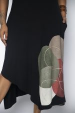 Vestido em Malha Estampado Manga Curta - Preto - Imagem 2