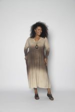 Vestido em Malha Manga Longa - Areia