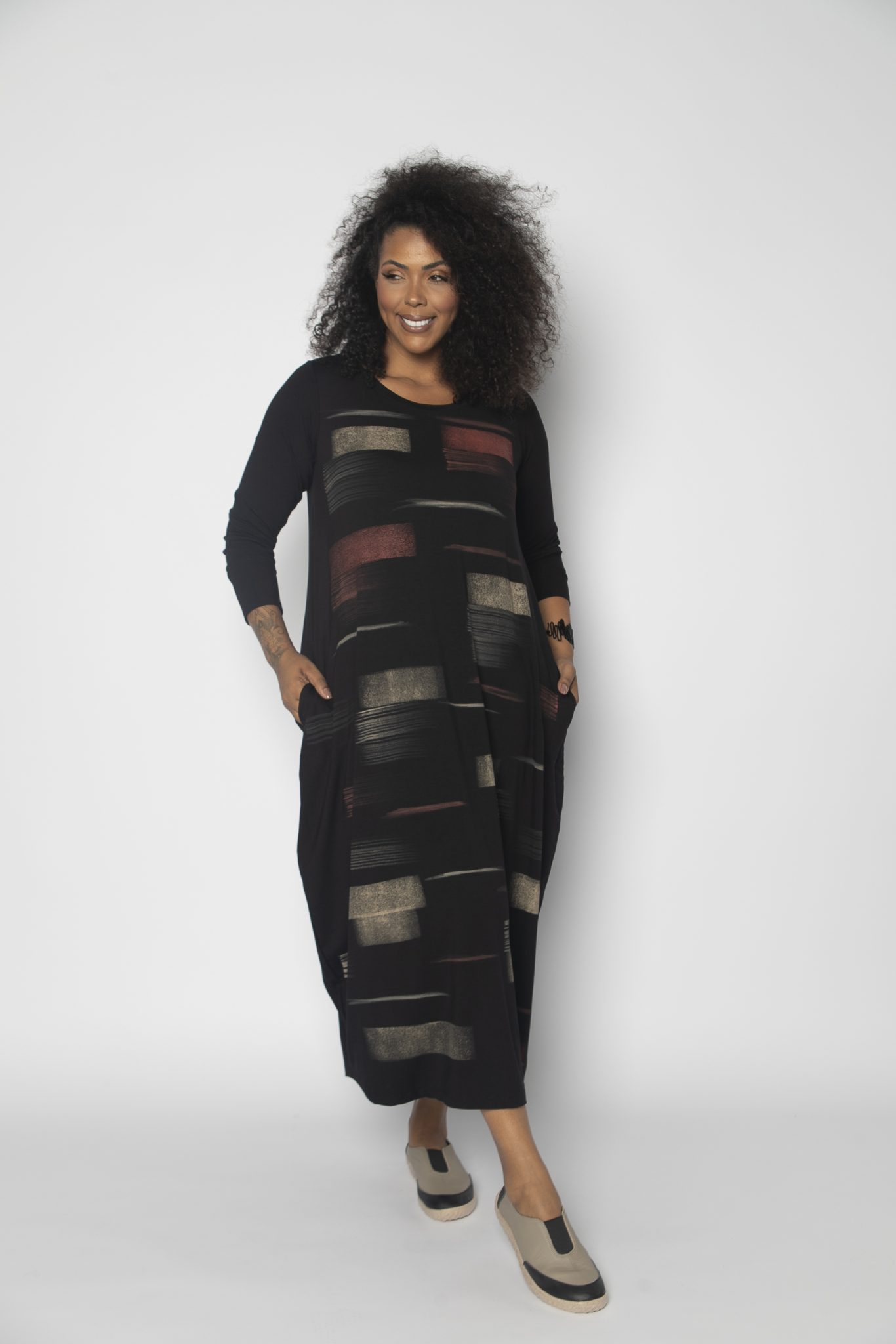 IMG_3361 Vestido em malha Estampado - Preto - Imagem 1