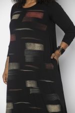 Vestido em malha Estampado - Preto - Imagem 2