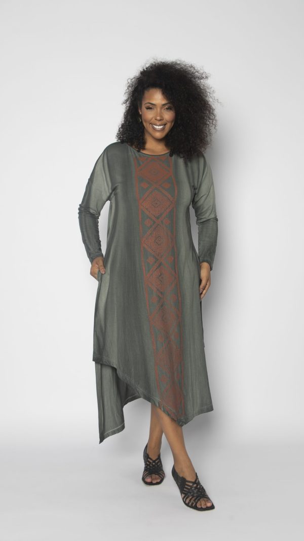 Vestido em Malha Estampado - Verde