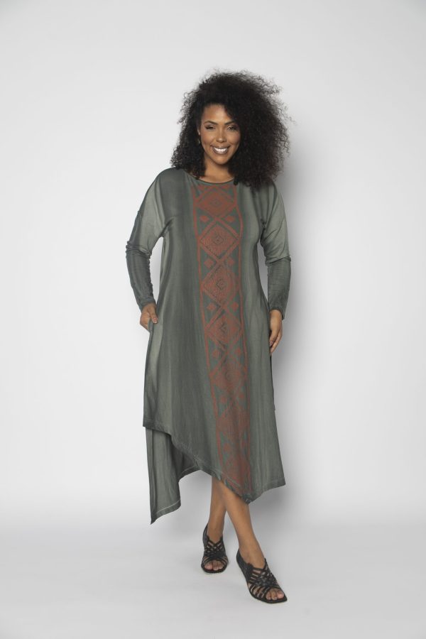 Vestido Genebra em Malha Estampado - Verde - Imagem 1