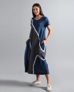 Vestido em Malha Estampado - Azul - Imagem 2