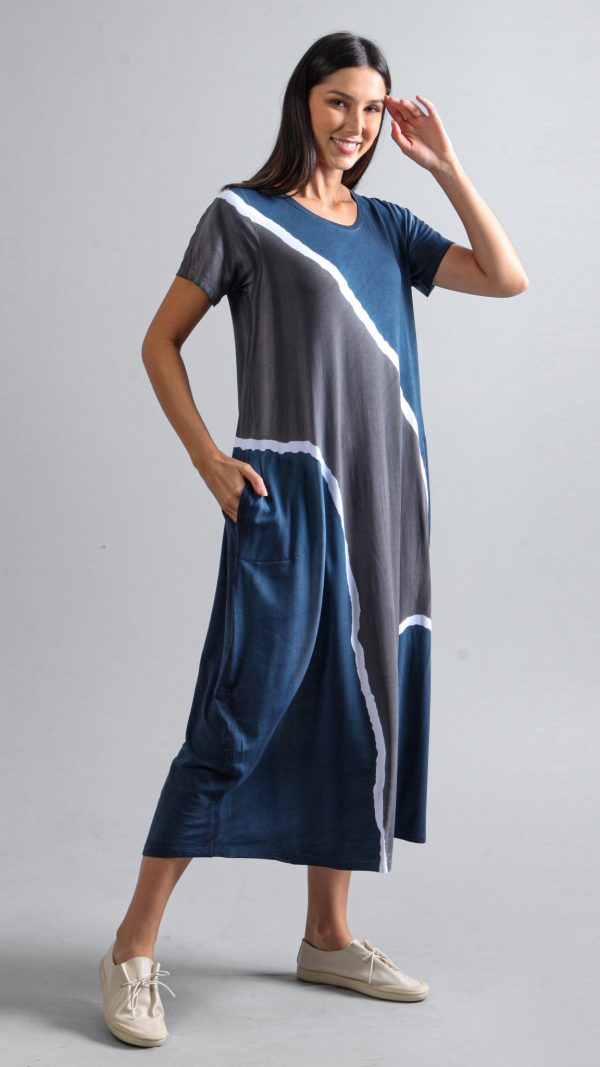 Vestido em Malha Estampado - Azul