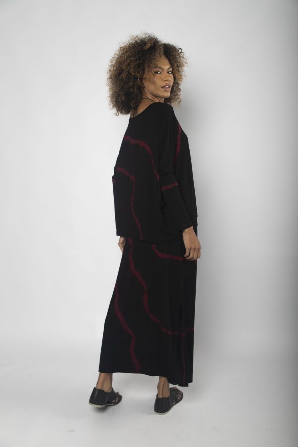 Conjunto Feminino em Malha Estampado - Vinho - Imagem 9