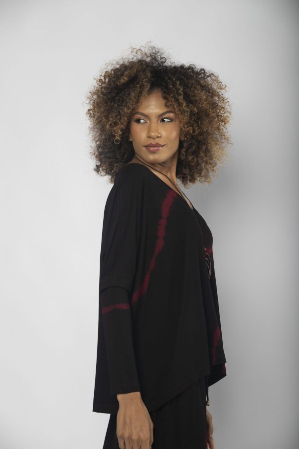 Conjunto Feminino em Malha Estampado - Vinho - Imagem 4