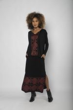 Conjunto Feminino em Malha Estampado - Preto