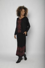 Conjunto Feminino em Malha Estampado - Preto - Imagem 4