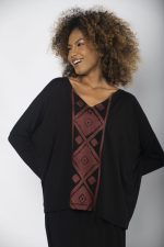 Conjunto Feminino em Malha Estampado - Preto - Imagem 2