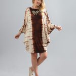 Vestido em Malha Estampado - Marrom