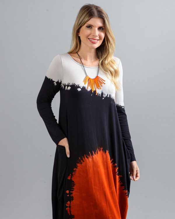 Vestido em Malha Estampado - Preto - Imagem 2