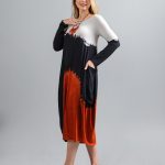 Vestido em Malha Estampado - Preto