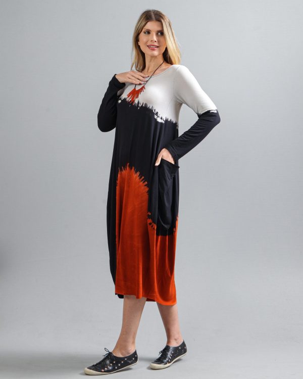 Vestido em Malha Estampado - Preto - Imagem 1