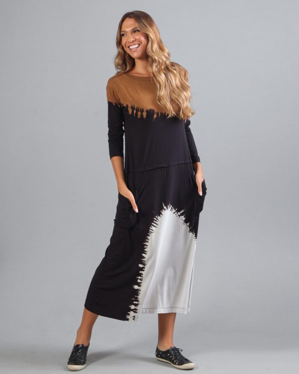 Vestido em Malha Tie Dye - Preto - Imagem 3