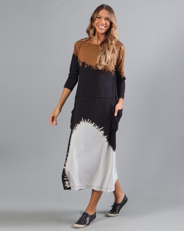 Vestido em Malha Tie Dye - Preto - Imagem 4